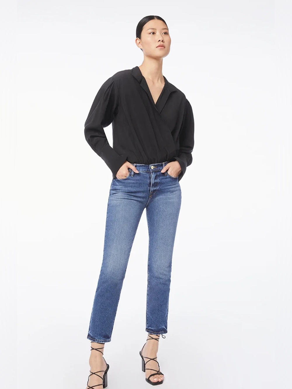 FRAME Le High Straight High Rise Jeans Size 25 | Comfort Stretch Designer Denim
